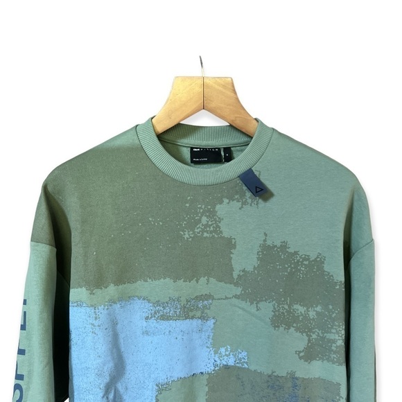 NWOT ASOS Unrvlld Spply Men’s Oversized Abstract Crewneck Sweatshirt, XS - Picture 3 of 9